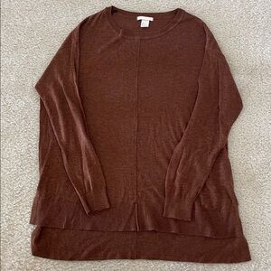 H & M brown tunic sweater Size small